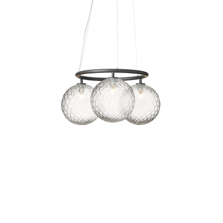 Nuura Miira 3 Circular Lysekrone, Rock grey / Optic Clear
