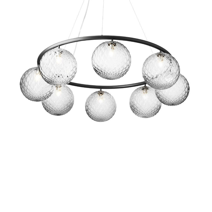 Nuura Miira 8 Circular Lysekrone, Rock grey / Optic Clear