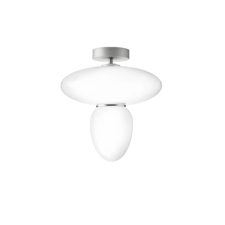 Nuura Rizzatto 42 Pendelleuchte, Satin Silber / Opal