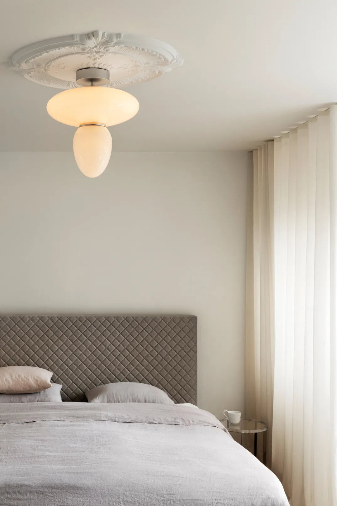 Nuura Rizzatto 42 Pendelleuchte, Satin Silber / Opal