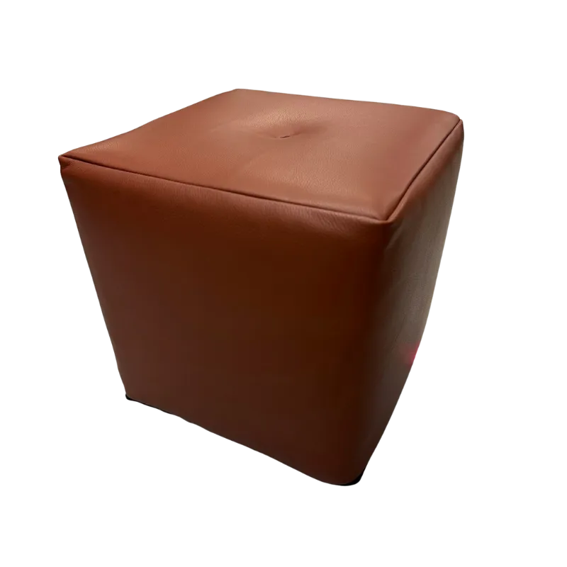 Bent Hansen Otto Puf, 40x40cm, Mørk Cognac Læder