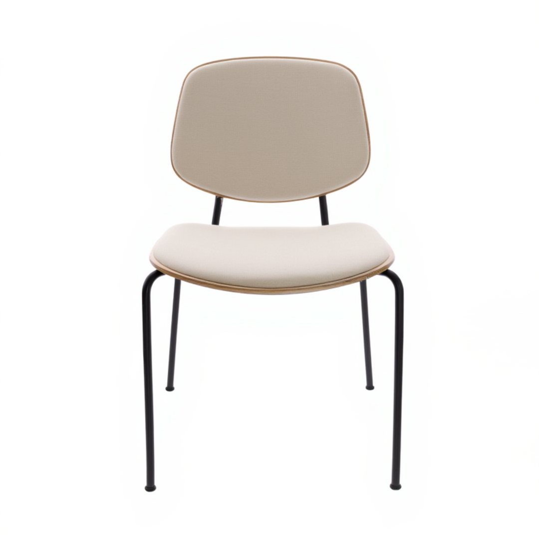Ro Collection Pandora Steel Stol, Sort/Eg/KVADRAT Relate 0201