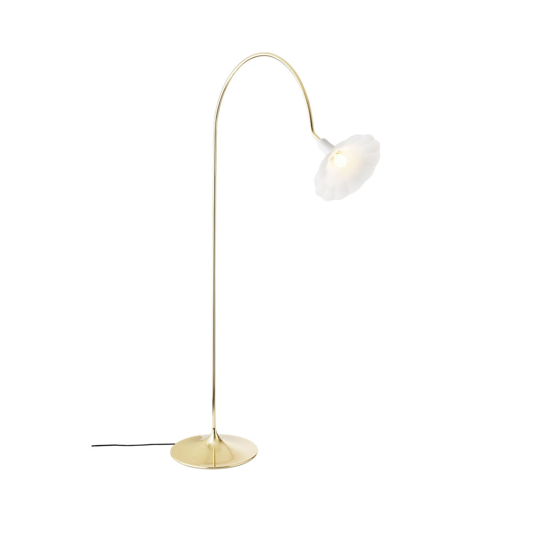Nuura Petalii Floor Gulvlampe, White / Polished brass