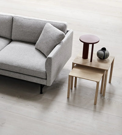 Fredericia Calmo Model 5622, 2 pers. Sofa, 80cm Puder - Lys Grå (Febrik Nitto 207) / Sort metal