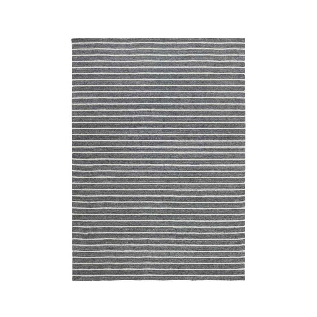 Rezas Nouveau Stripes Gulvtæppe 200 x 300, Dark Grey White
