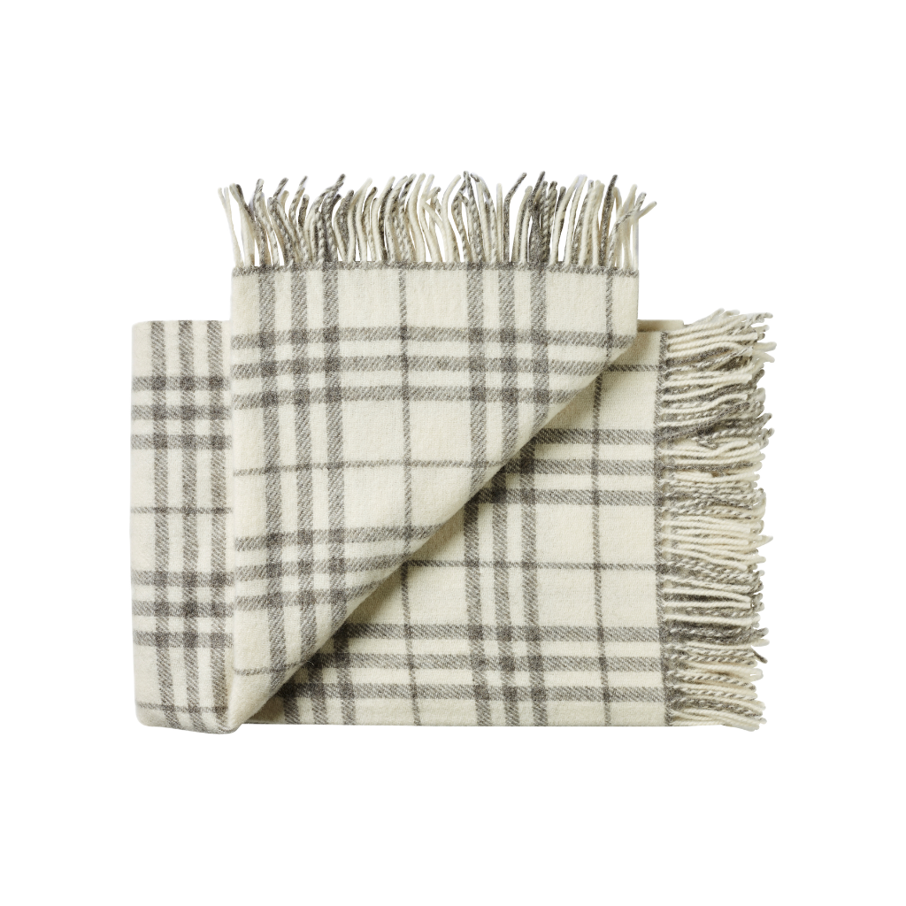 Silkeborg Uldspinderi Bornholm 85x130 cm, White Grey