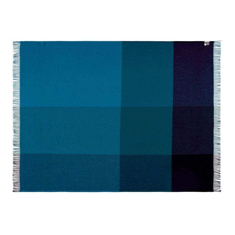 Silkeborg Uldspinderi Miami Uldplaid 130x190 cm, Deep Ocean Blue