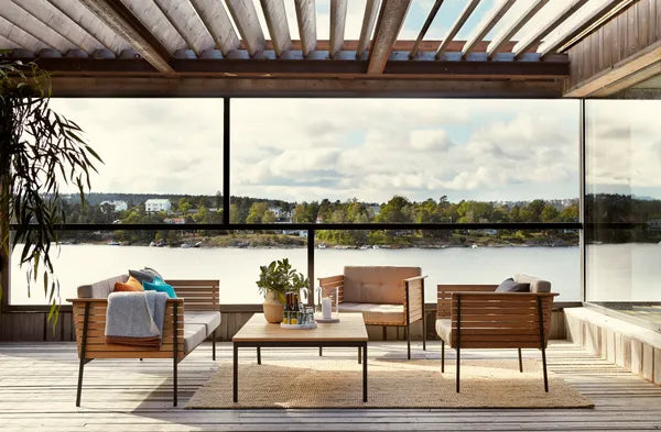Skargaarden Häringe Loungestol Teak, Steel Frame, Heather Grey Hynde