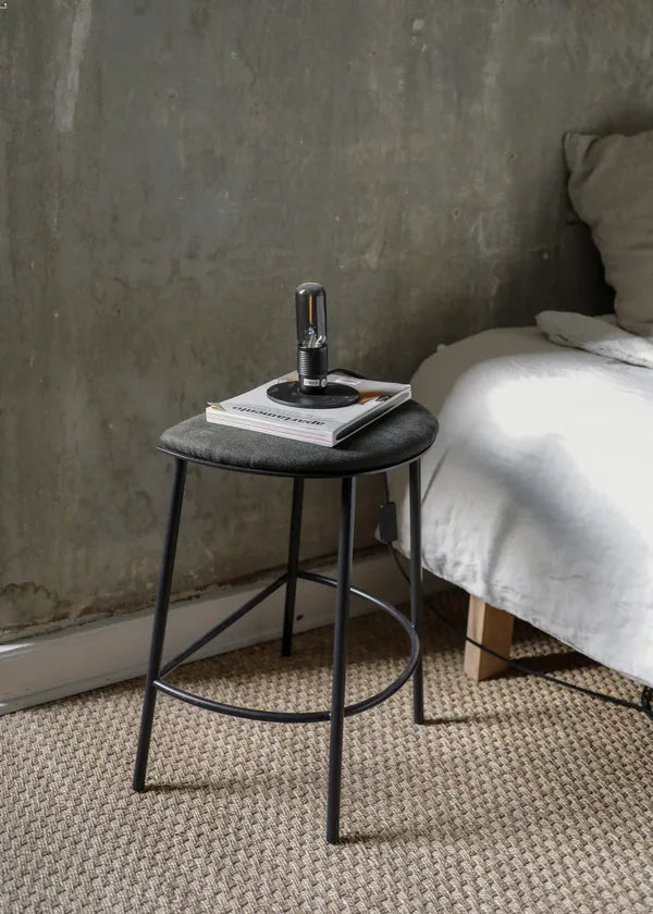 FRAMA Sketch 021 Hocker H50, Naturleinwand / Schwarz