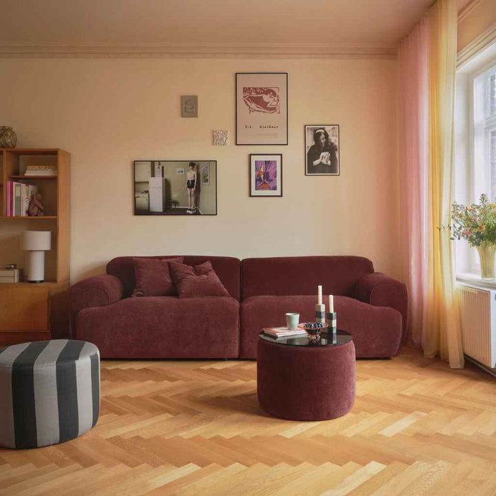 Greta 3 personers Sofa - Moss Burgundy