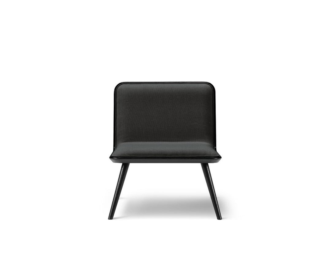 Fredericia Spine Lounge Chair Wood Base 1714 - Sort Ask / Læder Primo 74 Umbra Grey