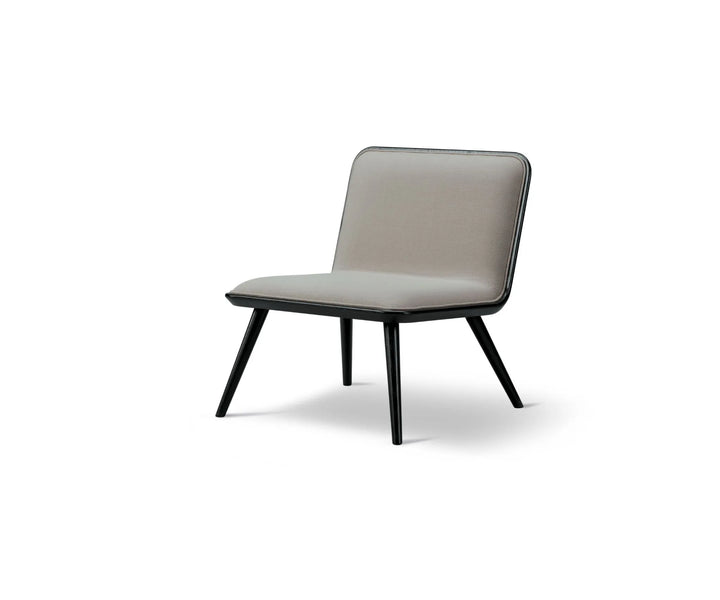 Fredericia Spine Lounge Chair Wood Base 1714 - Sort Ask / Læder Primo 74 Umbra Grey
