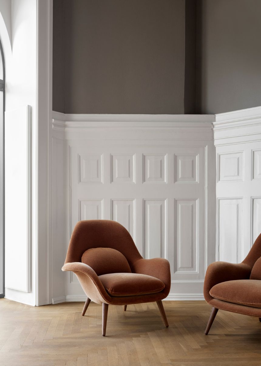Fredericia Swoon Lounge 1770 - Lys Grøn Velour (Harald 823) / Valnød