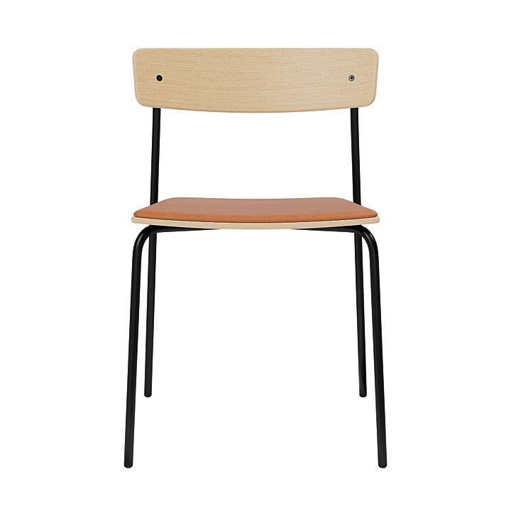 TAKT Cross Chair Tube, eg / LEAP cognac læder