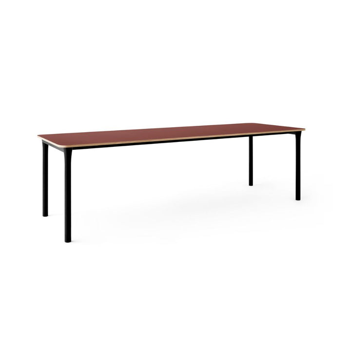 TAKT Arc Dining Table Spisebord L158-258, Dyb rød laminat / Sort Eg