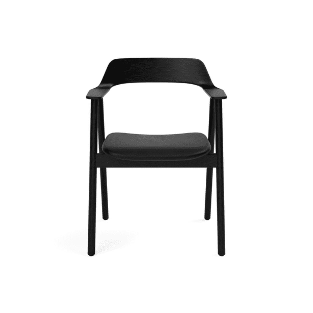 TAKT Bow Chair Stuhl, Schwarzeiche / Schwarzes Leder