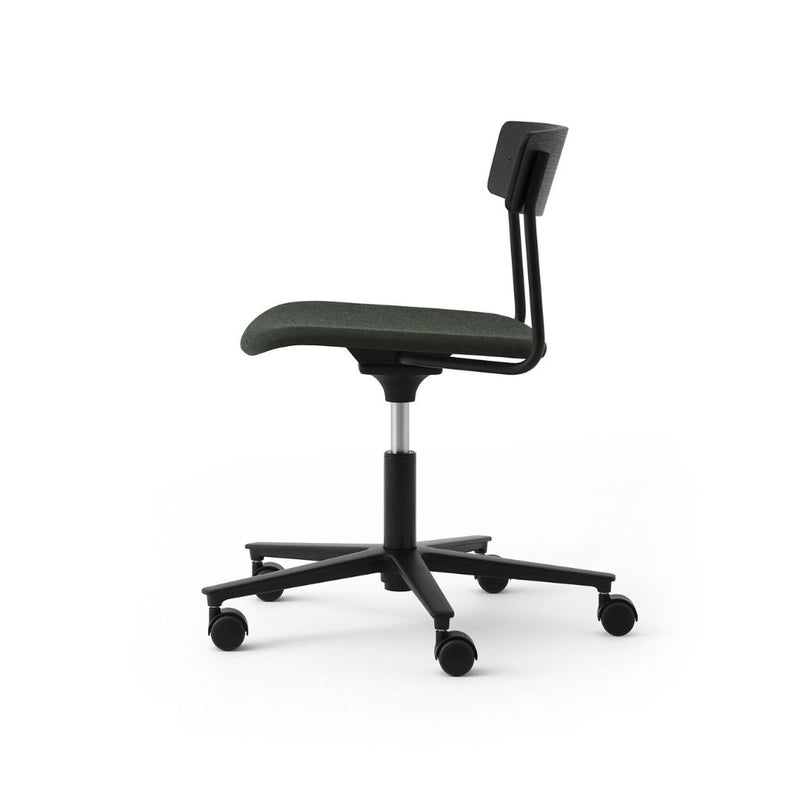 TAKT Cross Task Chair Kontorstol, Sortlakeret eg / Canvas Forest Green