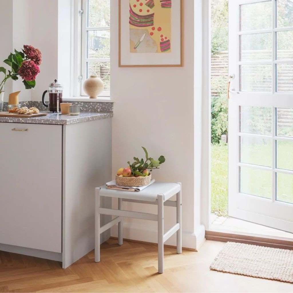 TAKT Soft Stool Hocker, weiß geöltes Eichenholz