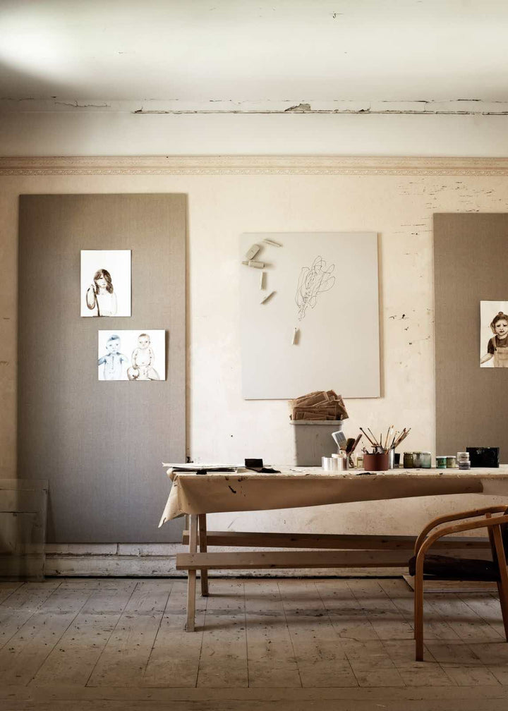 LINTEX Textile Opslagstavle med stof 120x200, Koksgrå