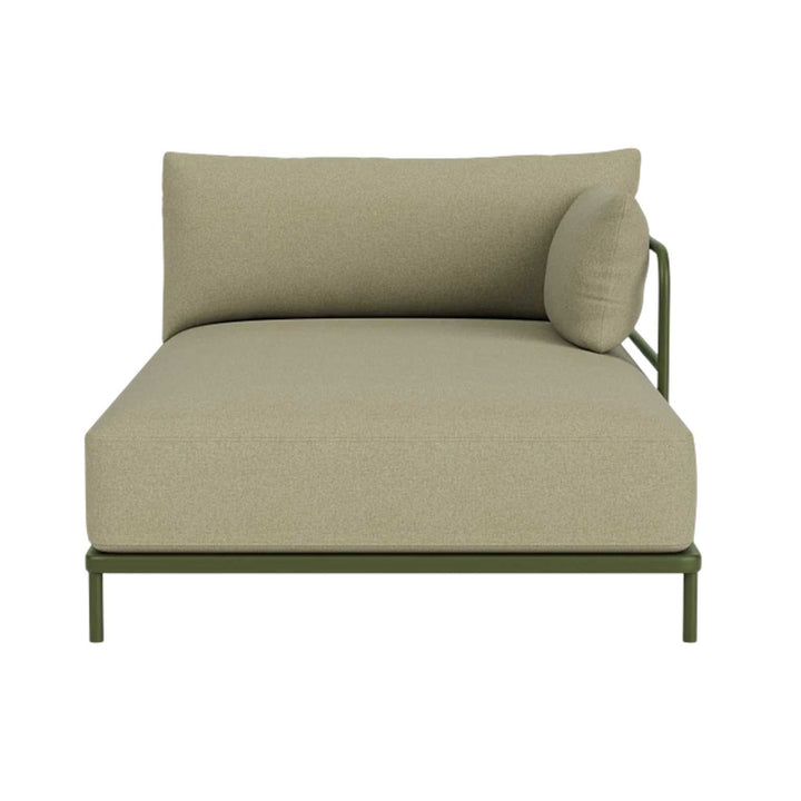 Vincent Udendørs Chaiselongmodul Højre - Clary Sage Green/Olive Green Steel