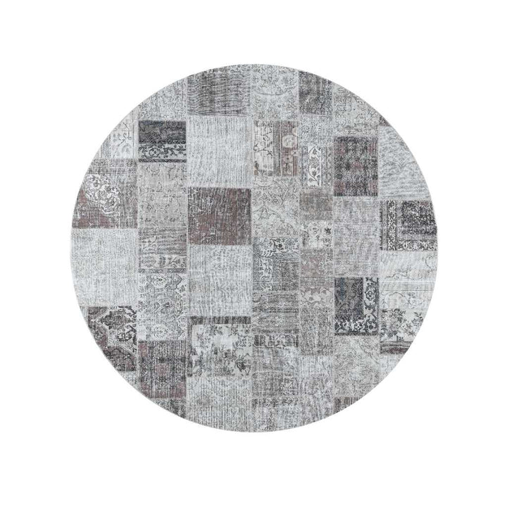 Massimo Vintage Patchwork Gulvtæppe Ø300, Grey