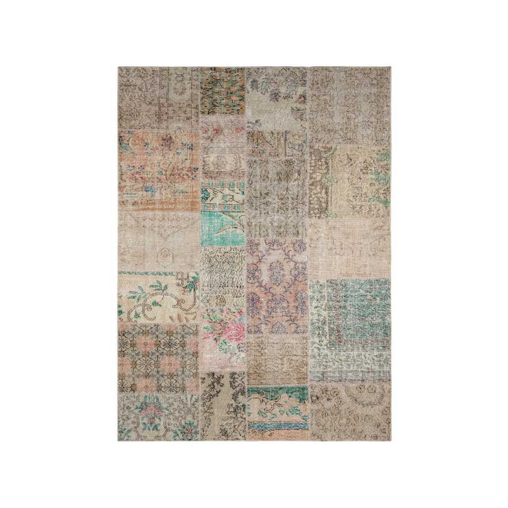 Massimo Vintage Patchwork Gulvtæppe 140 x 200, Natural Light