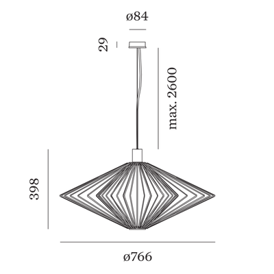 Wever & Ducré Wiro Diamond 2.0 Pendel, Sort