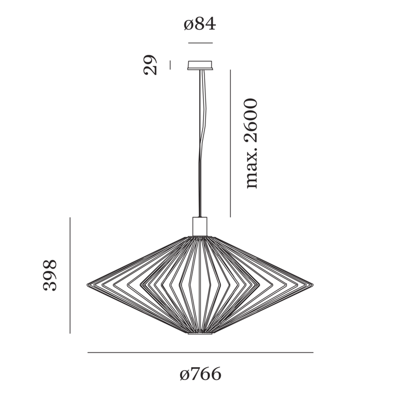 Wever & Ducré Wiro Diamond 2.0 Pendel, Sort