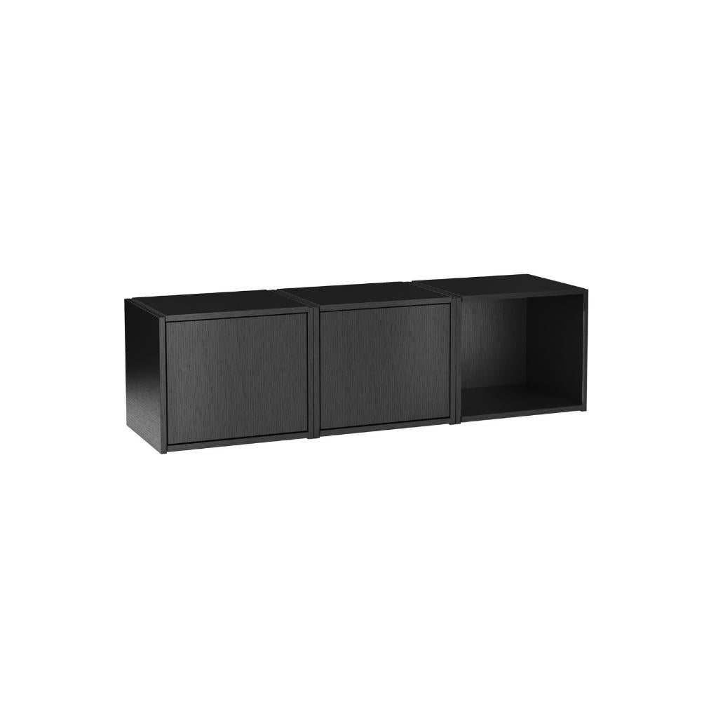 WOUD Bricks Aufbewahrungssystem B, schwarz lackierte Eiche