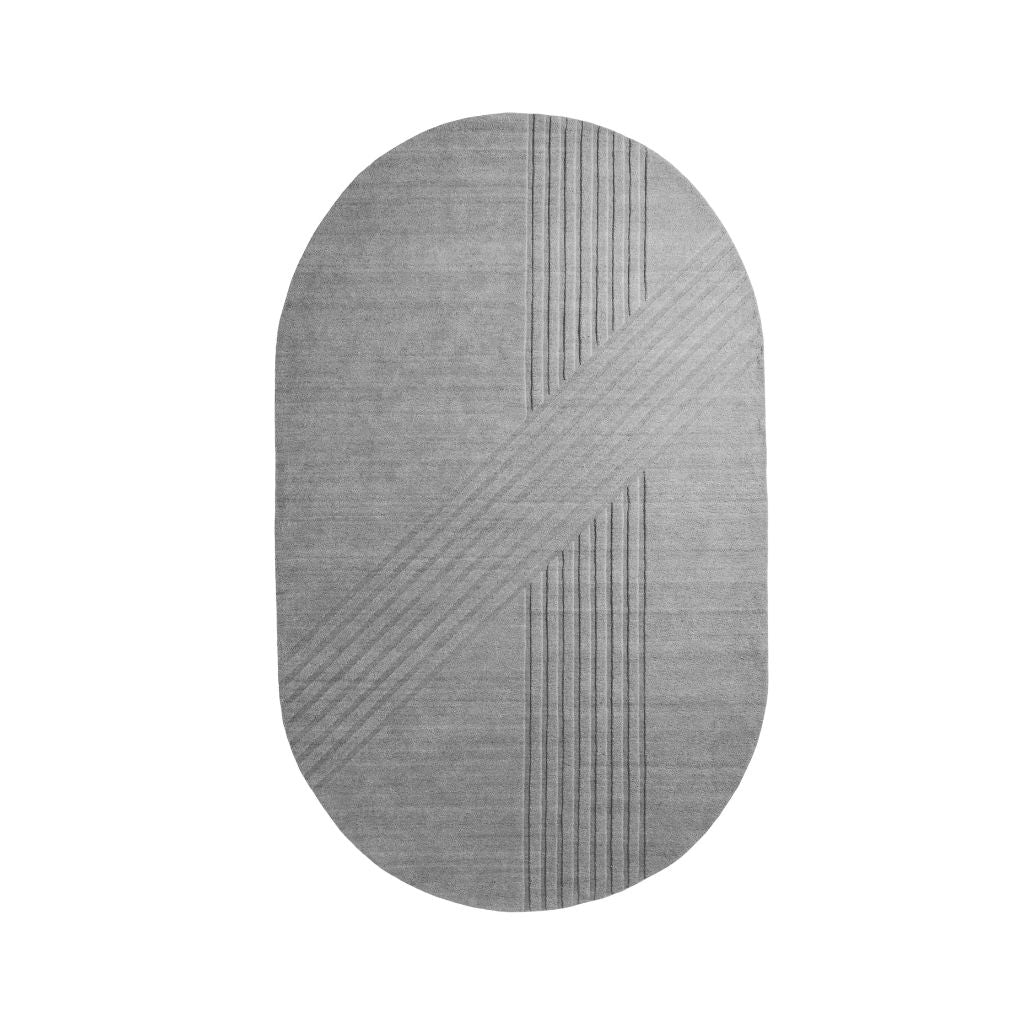 WOUD Kyoto Rug Oval 210 x 340 cm, Grey