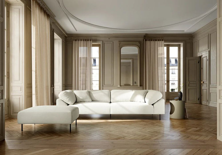 WOUD Collar 3 Personer Sofa, Råhvid bouclé