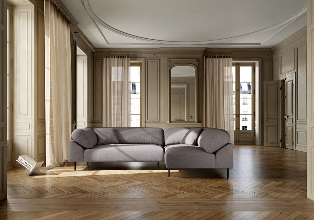 WOUD Collar Open end Højre Sofa, Brun bouclé