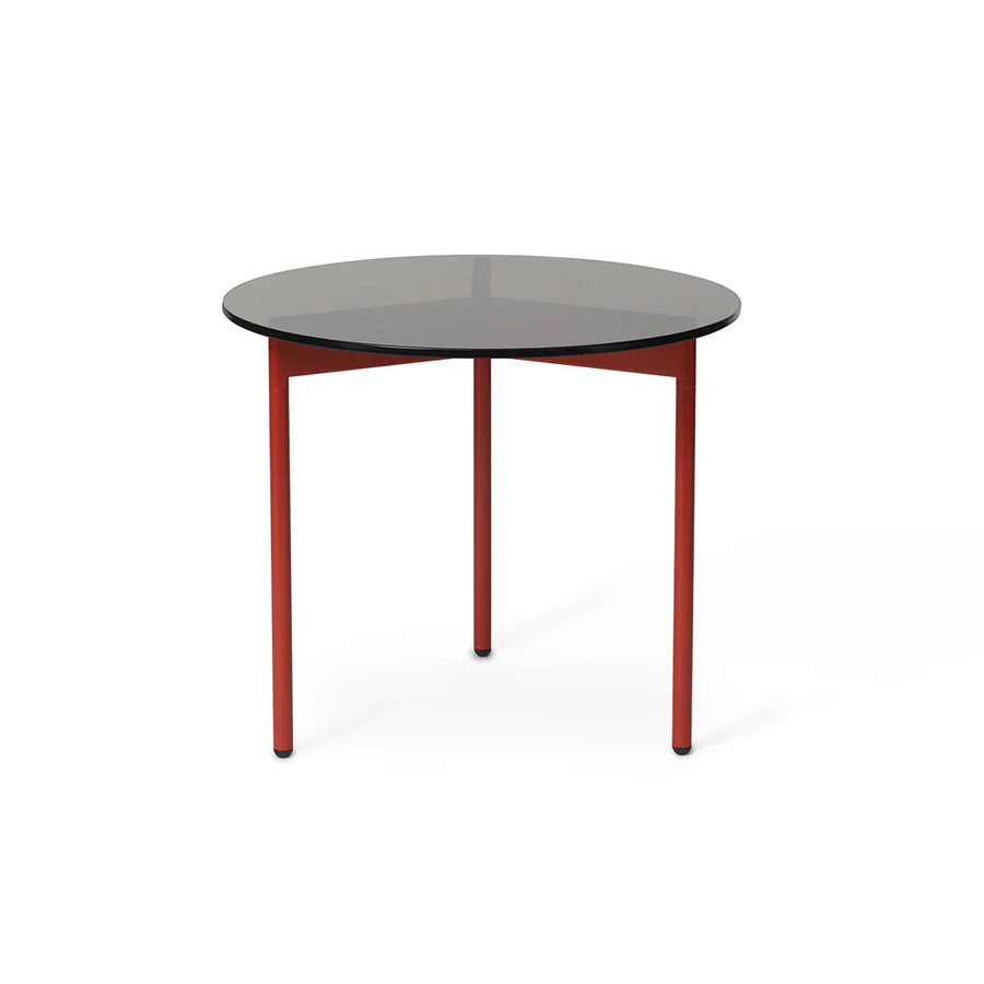 Warm Nordic From Above Sofabord Ø52 - Smoked brown glass / Rusty Red