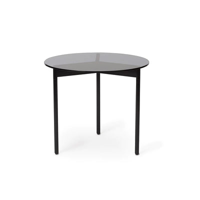 Warm Nordic From Above Sofabord Ø52 - Smoked grey glass / Black noir