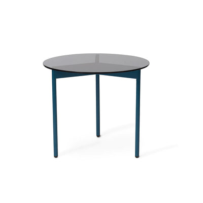 Warm Nordic From Above Sofabord Ø52 - Smoked grey glass / Ocean Blue