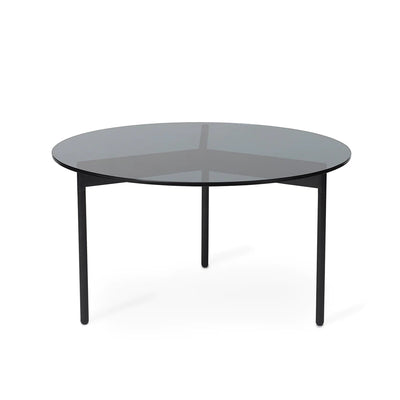Warm Nordic From Above Sofabord Ø72 - Smoked grey glass / Black