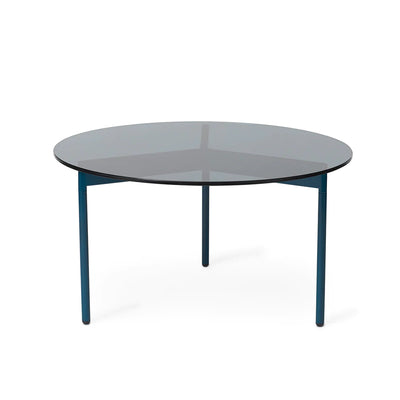 Warm Nordic From Above Sofabord Ø72 - Smoked grey glass / Ocean Blue