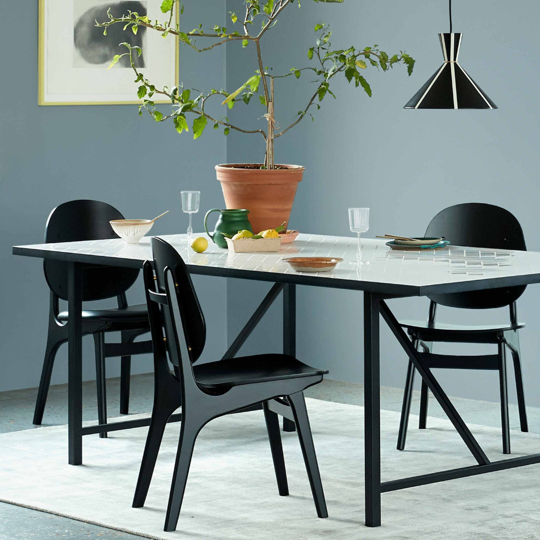 Warm Nordic, Noble Dining Chair, Sortlakeret bøg/Graphic Sprinkles