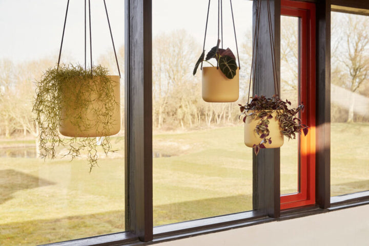 Hübsch Bloom Hanging Pot Large Khaki (set of 3)