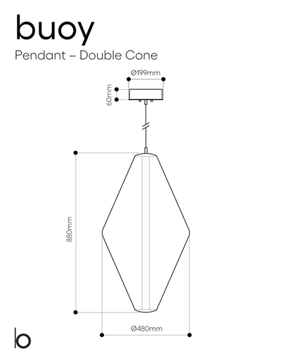 BOMMA Buoy Double Cone Pendel, Hvid/Silver (TRIAC dim)