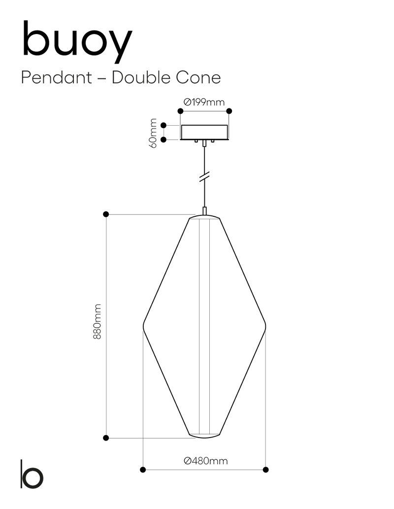 BOMMA Buoy Double Cone Pendel, Hvid/Silver (TRIAC dim)