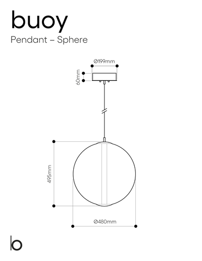 BOMMA Buoy Sphere Pendel, Hvid/Silver