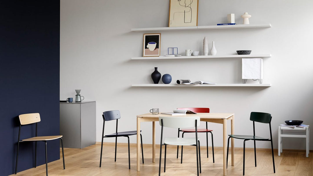 TAKT Cross Chair Tube, eg / LEAP cognac læder