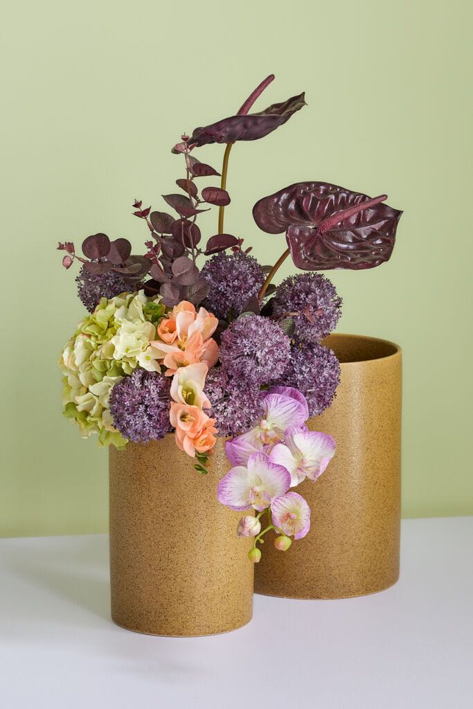 Hübsch Edna Potte Brun (sæt af 2)