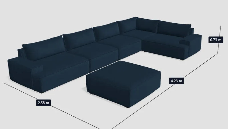 SOFACOMPANY 5 pers. Modulsofa - Velour Lux Navy