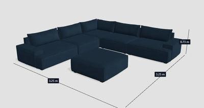 SOFACOMPANY 5 pers. Modulsofa - Velour Lux Navy