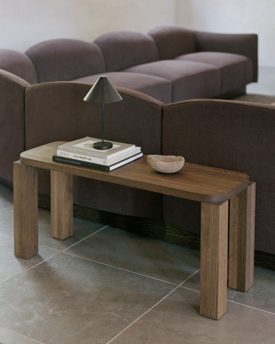 New Works Atlas Bench, Smoked Oak