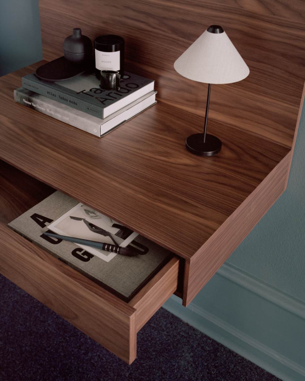 New Works Tana Wall-mounted Desk, Walnut