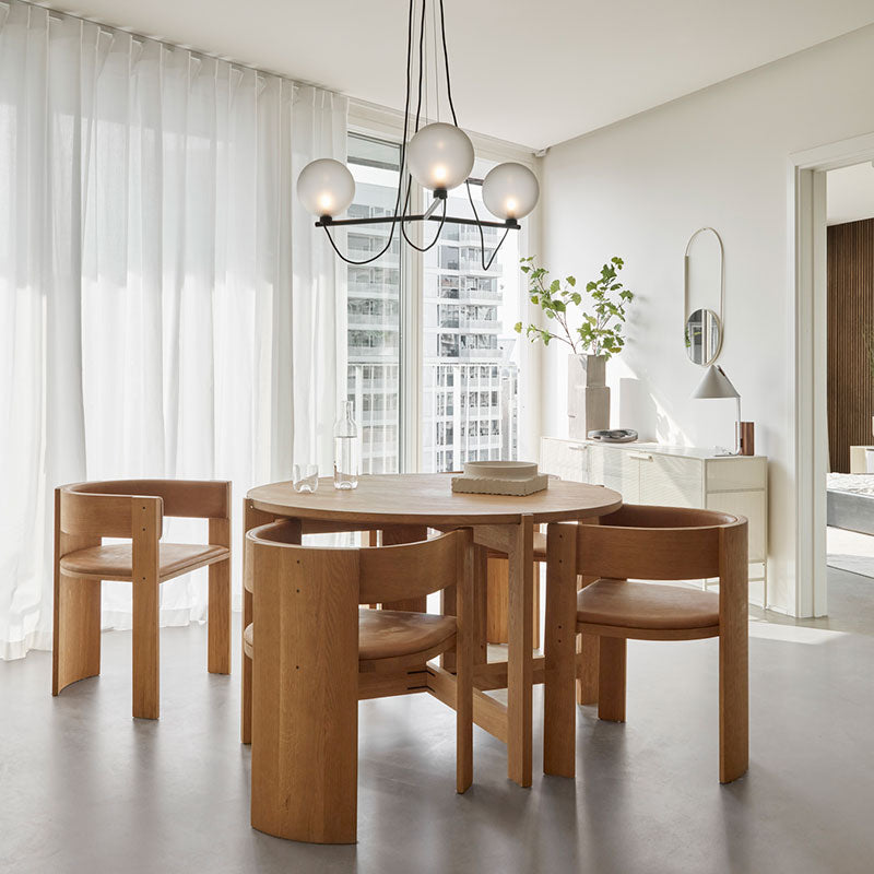 Kristina Dam Studio Collector Dining Chair, Lys Læder / Oileret Eg