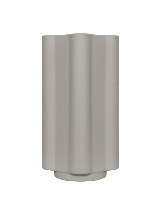 LOUISE ROE Funki Vase Rund, Geschliffenes Grau, H34 cm